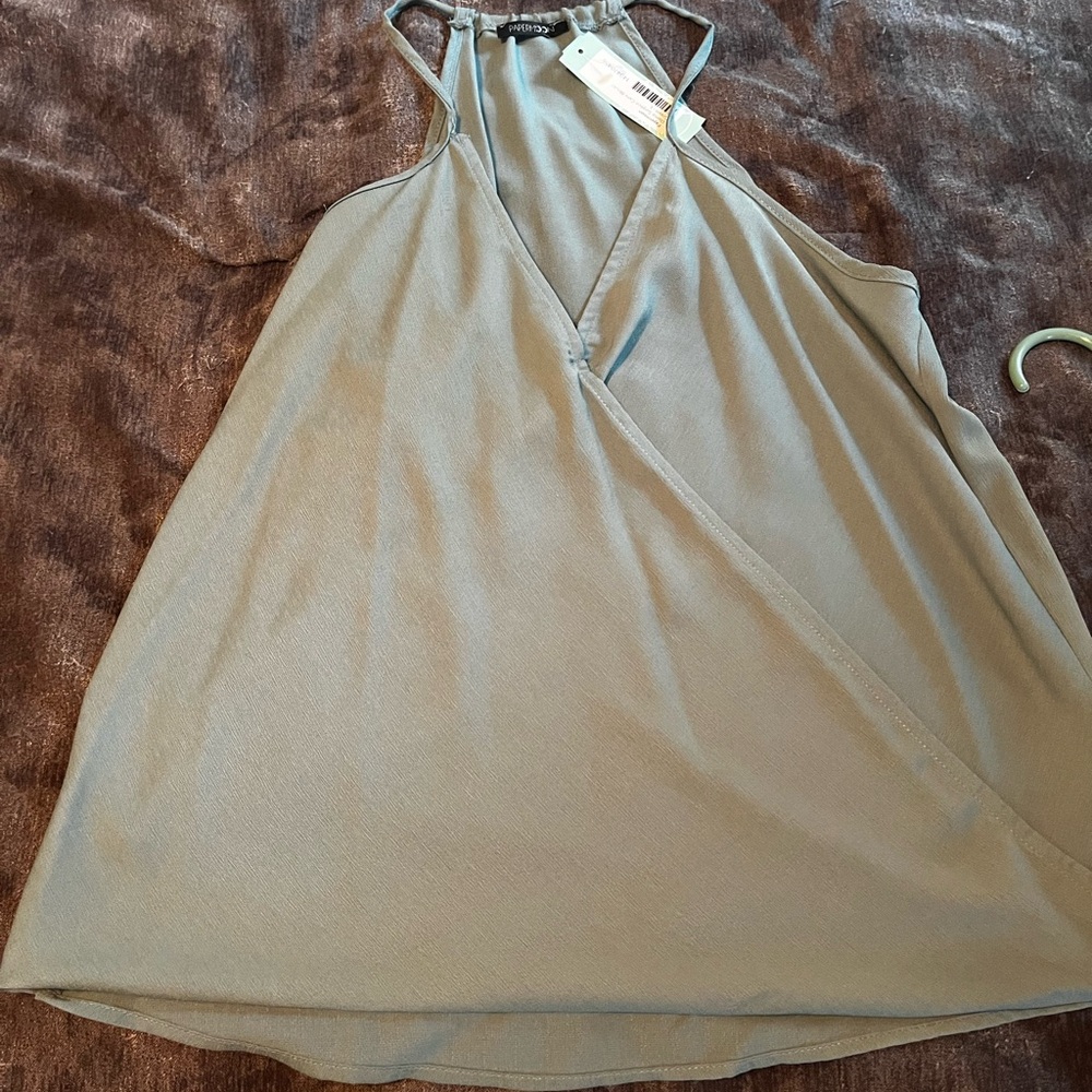 Papermoon Donte Surplice Cami Blouse- Green